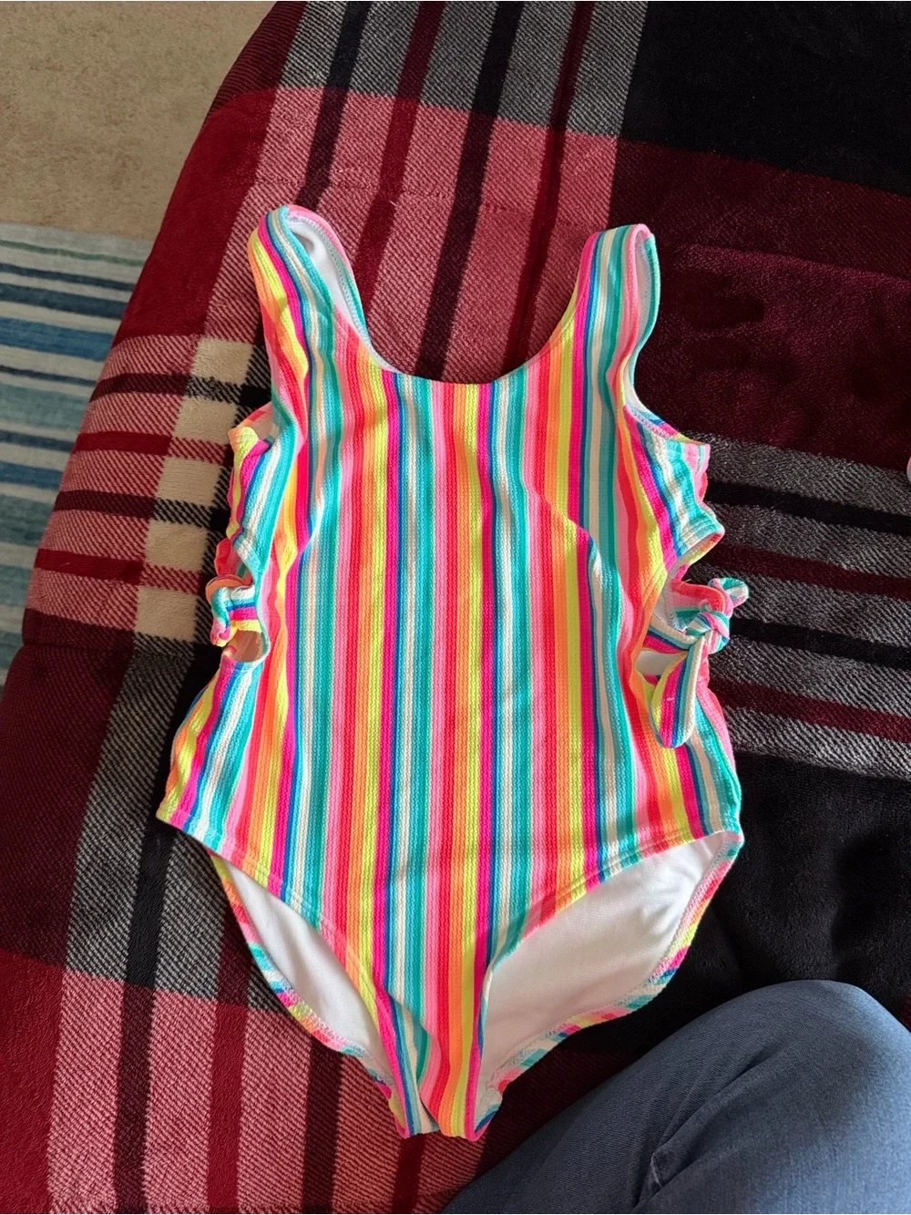 btween Kids One-Piece Swimsuits — Pink Floral & Multicolor Stripe